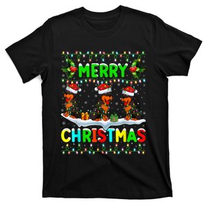 Rottweiler Dog Lighting Santa Hat Merry Christmas Rottweiler T-Shirt