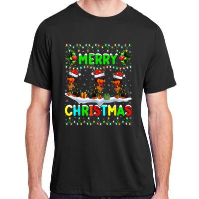 Rottweiler Dog Lighting Santa Hat Merry Christmas Rottweiler Adult ChromaSoft Performance T-Shirt