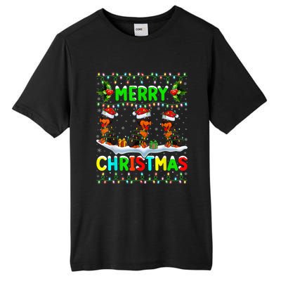 Rottweiler Dog Lighting Santa Hat Merry Christmas Rottweiler Tall Fusion ChromaSoft Performance T-Shirt