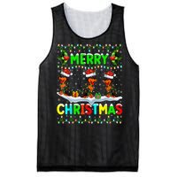 Rottweiler Dog Lighting Santa Hat Merry Christmas Rottweiler Mesh Reversible Basketball Jersey Tank