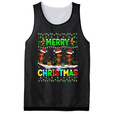 Rottweiler Dog Lighting Santa Hat Merry Christmas Rottweiler Mesh Reversible Basketball Jersey Tank