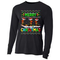 Rottweiler Dog Lighting Santa Hat Merry Christmas Rottweiler Cooling Performance Long Sleeve Crew