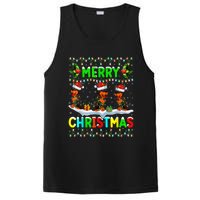 Rottweiler Dog Lighting Santa Hat Merry Christmas Rottweiler PosiCharge Competitor Tank