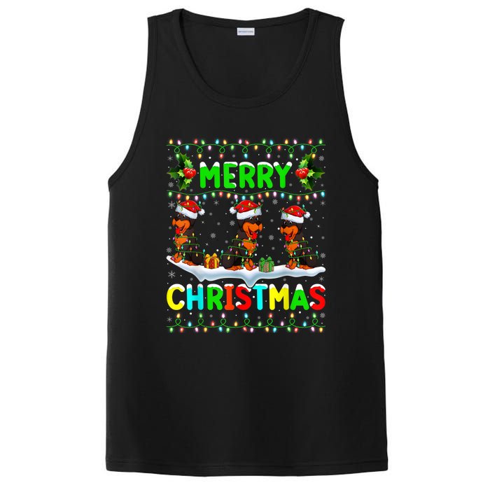 Rottweiler Dog Lighting Santa Hat Merry Christmas Rottweiler PosiCharge Competitor Tank