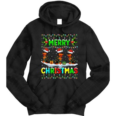 Rottweiler Dog Lighting Santa Hat Merry Christmas Rottweiler Tie Dye Hoodie