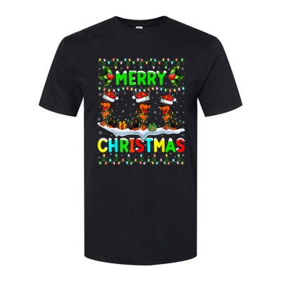 Rottweiler Dog Lighting Santa Hat Merry Christmas Rottweiler Softstyle CVC T-Shirt