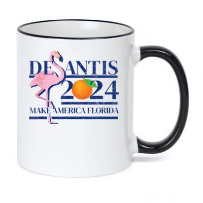 Ron Desantis Make America Florida Flamingo Election 2024 11oz Black Color Changing Mug