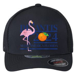 Ron Desantis Make America Florida Flamingo Election 2024 Flexfit Unipanel Trucker Cap