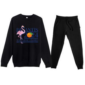 Ron Desantis Make America Florida Flamingo Election 2024 Premium Crewneck Sweatsuit Set