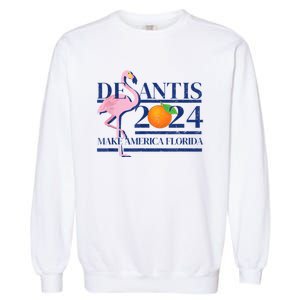 Ron Desantis Make America Florida Flamingo Election 2024 Garment-Dyed Sweatshirt