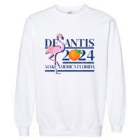 Ron Desantis Make America Florida Flamingo Election 2024 Garment-Dyed Sweatshirt