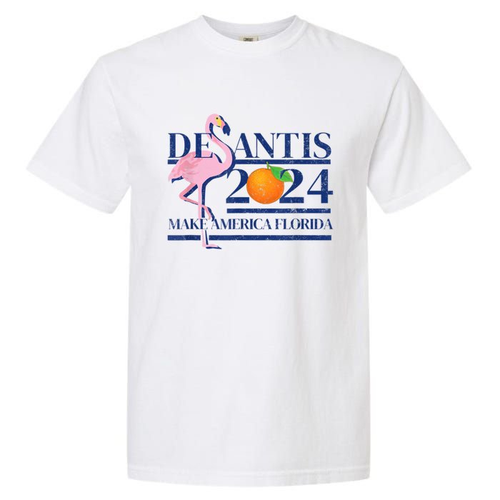 Ron Desantis Make America Florida Flamingo Election 2024 Garment-Dyed Heavyweight T-Shirt