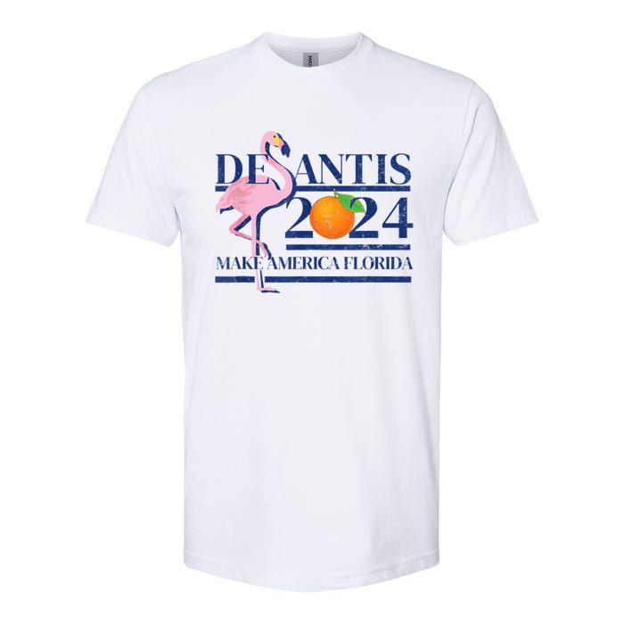 Ron Desantis Make America Florida Flamingo Election 2024 Softstyle CVC T-Shirt