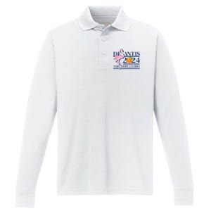 Ron Desantis Make America Florida Flamingo Election 2024 Performance Long Sleeve Polo