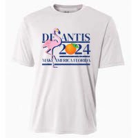 Ron Desantis Make America Florida Flamingo Election 2024 Cooling Performance Crew T-Shirt