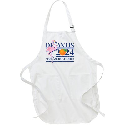 Ron Desantis Make America Florida Flamingo Election 2024 Full-Length Apron With Pockets