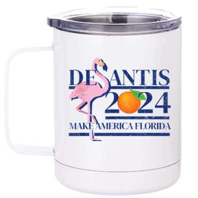 Ron Desantis Make America Florida Flamingo Election 2024 12 oz Stainless Steel Tumbler Cup