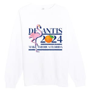 Ron Desantis Make America Florida Flamingo Election 2024 Premium Crewneck Sweatshirt