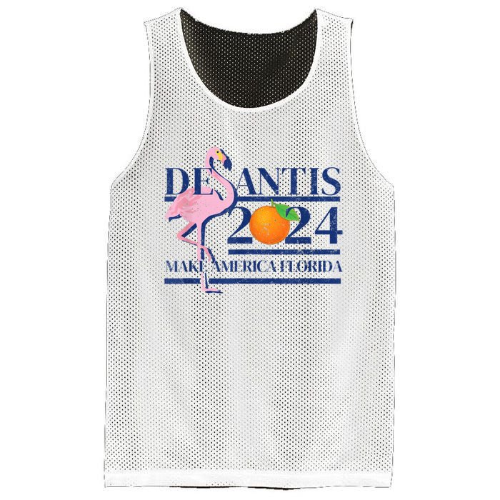 Ron Desantis Make America Florida Flamingo Election 2024 Mesh Reversible Basketball Jersey Tank