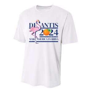 Ron Desantis Make America Florida Flamingo Election 2024 Performance Sprint T-Shirt