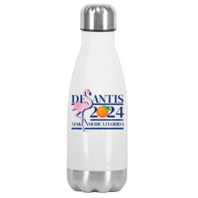 Ron Desantis Make America Florida Flamingo Election 2024 Stainless Steel Insulated Water Bottle