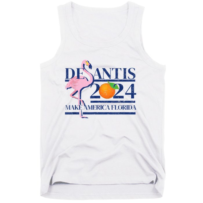 Ron Desantis Make America Florida Flamingo Election 2024 Tank Top