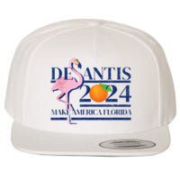 Ron Desantis Make America Florida Flamingo Election 2024 Wool Snapback Cap