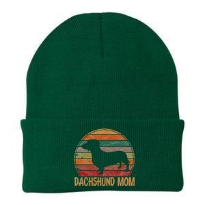 Retro Dachshund Mom Gift Doxie Dog Owner Mother Pet Mama Knit Cap Winter Beanie