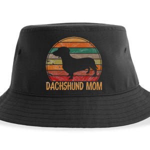 Retro Dachshund Mom Gift Doxie Dog Owner Mother Pet Mama Sustainable Bucket Hat