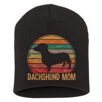 Retro Dachshund Mom Gift Doxie Dog Owner Mother Pet Mama Short Acrylic Beanie