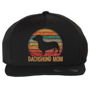 Retro Dachshund Mom Gift Doxie Dog Owner Mother Pet Mama Wool Snapback Cap