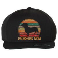 Retro Dachshund Mom Gift Doxie Dog Owner Mother Pet Mama Wool Snapback Cap