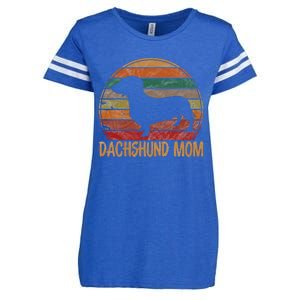 Retro Dachshund Mom Gift Doxie Dog Owner Mother Pet Mama Enza Ladies Jersey Football T-Shirt