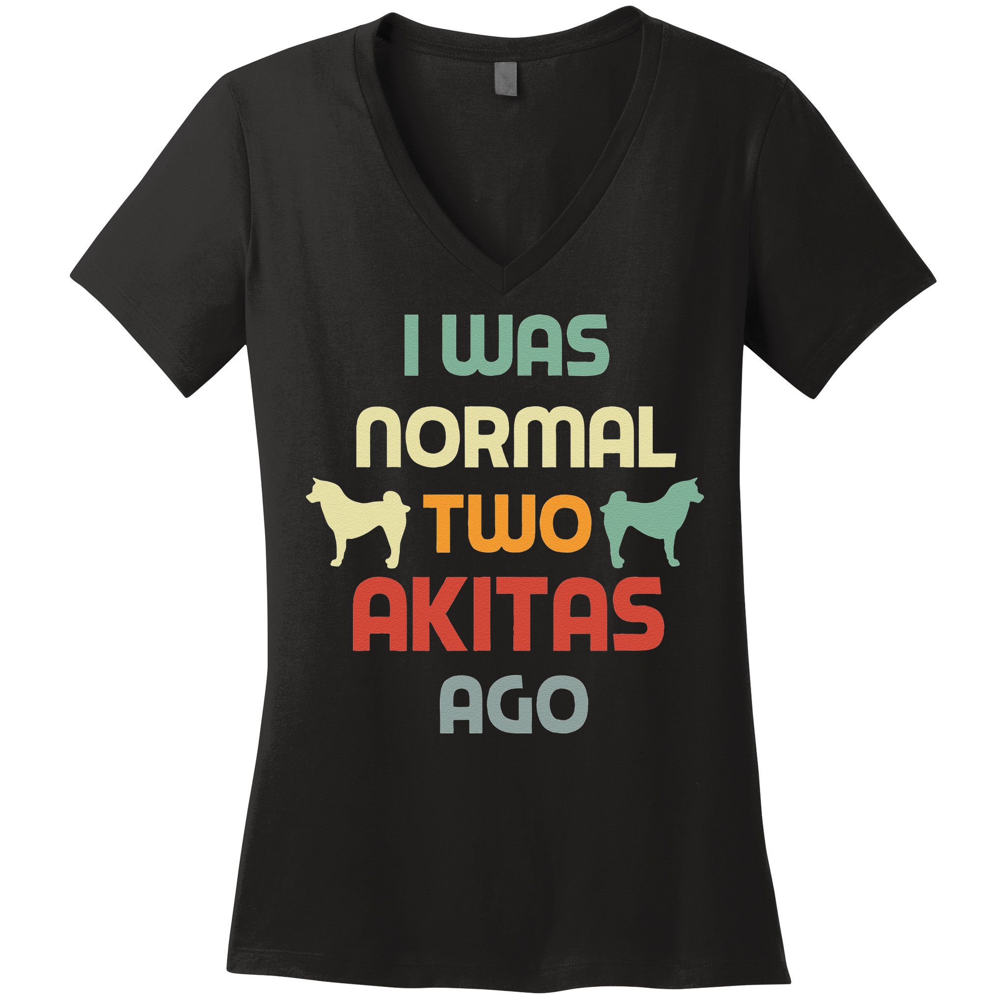 Retro Dog Mom Women Funny Akita Lover Owner Women's V-Neck T-Shirt