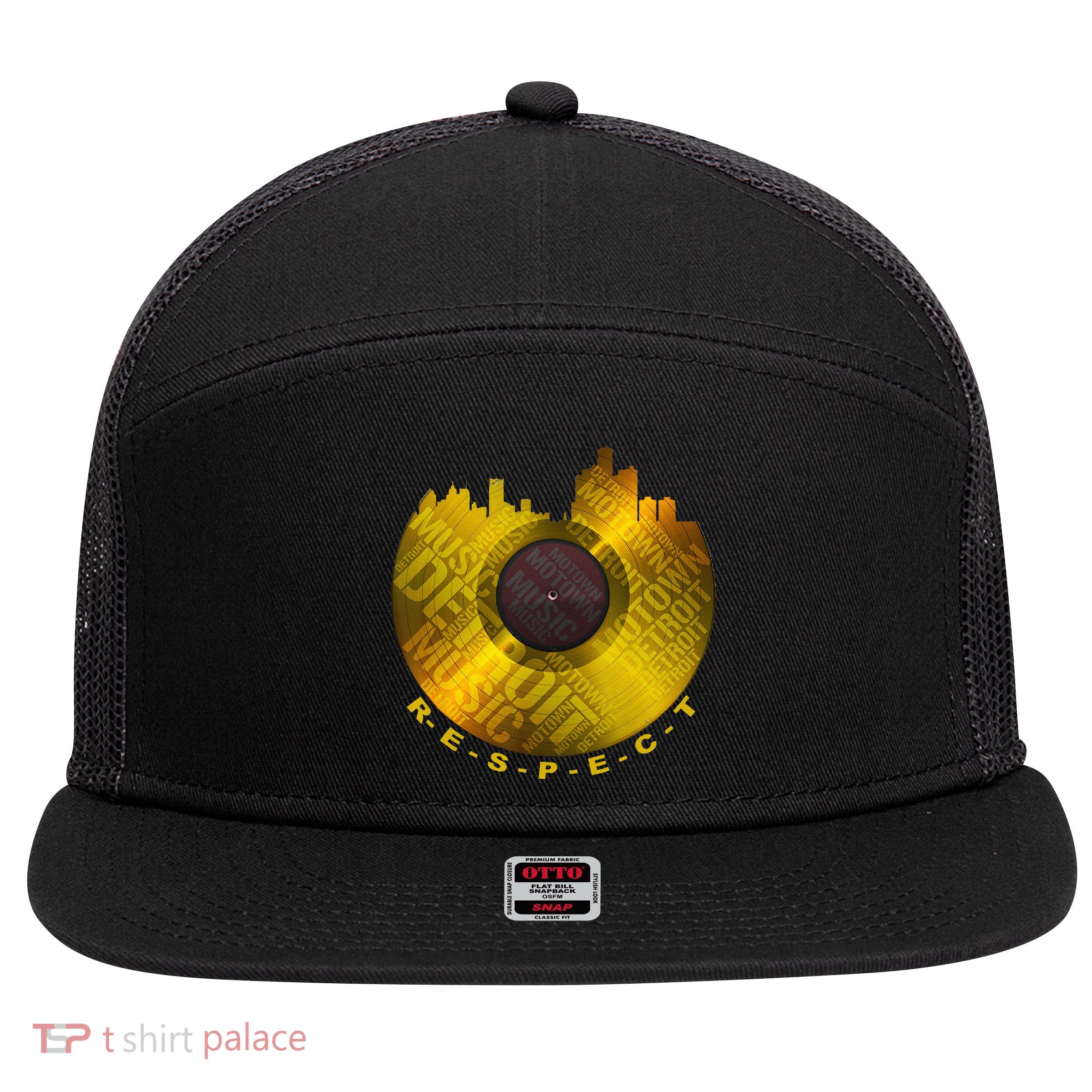 Respect Detroit Motown Respec 7 Panel Mesh Trucker Snapback Hat