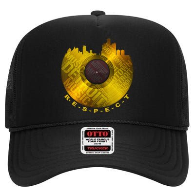 Respect Detroit Motown Respec High Crown Mesh Back Trucker Hat