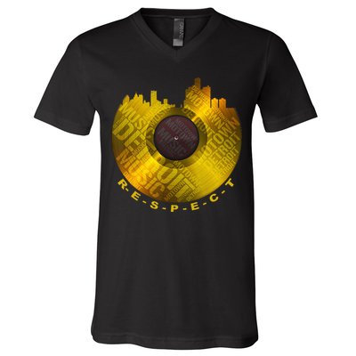 Respect Detroit Motown Respec V-Neck T-Shirt