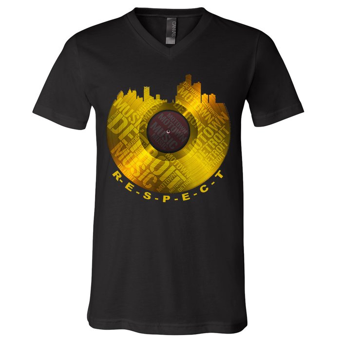 Respect Detroit Motown Respec V-Neck T-Shirt