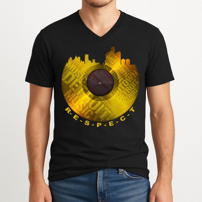 Respect Detroit Motown Respec V-Neck T-Shirt