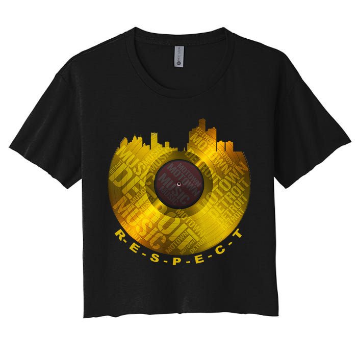Respect Detroit Motown Respec Women's Crop Top Tee