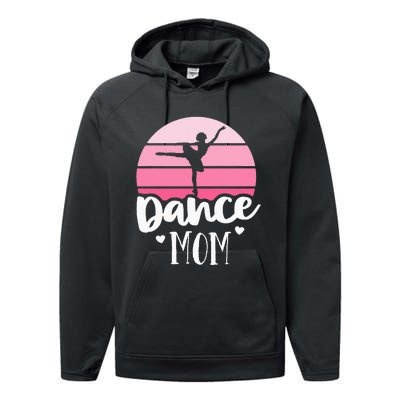 Retro Dance Mom Vintage Pink Ballerina Ballet Dancer Performance Fleece Hoodie