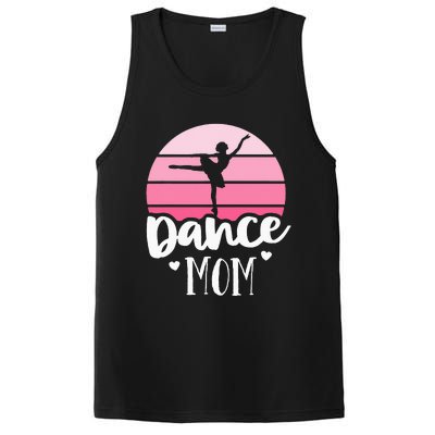 Retro Dance Mom Vintage Pink Ballerina Ballet Dancer PosiCharge Competitor Tank