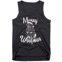 Rottweiler Dog Merry Woofmas Christmas Lights Santa Hat Tank Top Tank Top