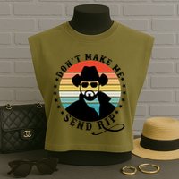 Retro Don't Make Me Send RIP Garment-Dyed Women's Muscle Tee