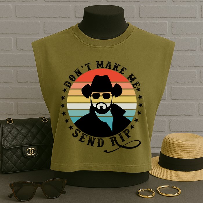 Retro Don't Make Me Send RIP Garment-Dyed Women's Muscle Tee
