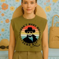 Retro Don't Make Me Send RIP Garment-Dyed Women's Muscle Tee