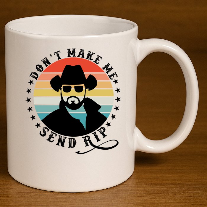Retro Don't Make Me Send RIP 11oz C Handle Ceramic Mug