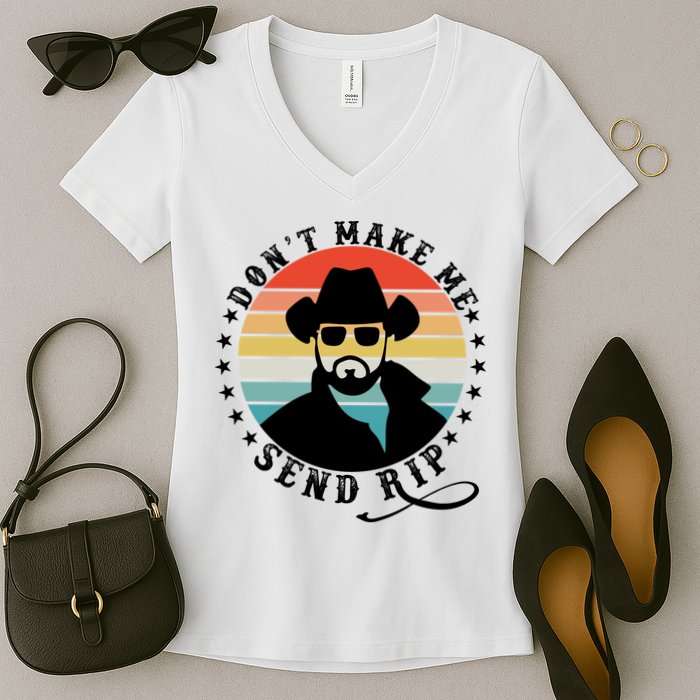 Retro Don't Make Me Send RIP Women's V-Neck T-Shirt