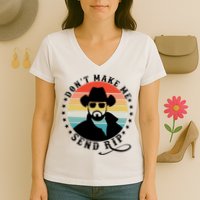 Retro Don't Make Me Send RIP Women's V-Neck T-Shirt