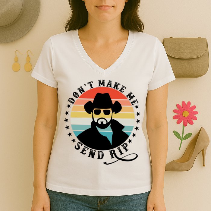 Retro Don't Make Me Send RIP Women's V-Neck T-Shirt